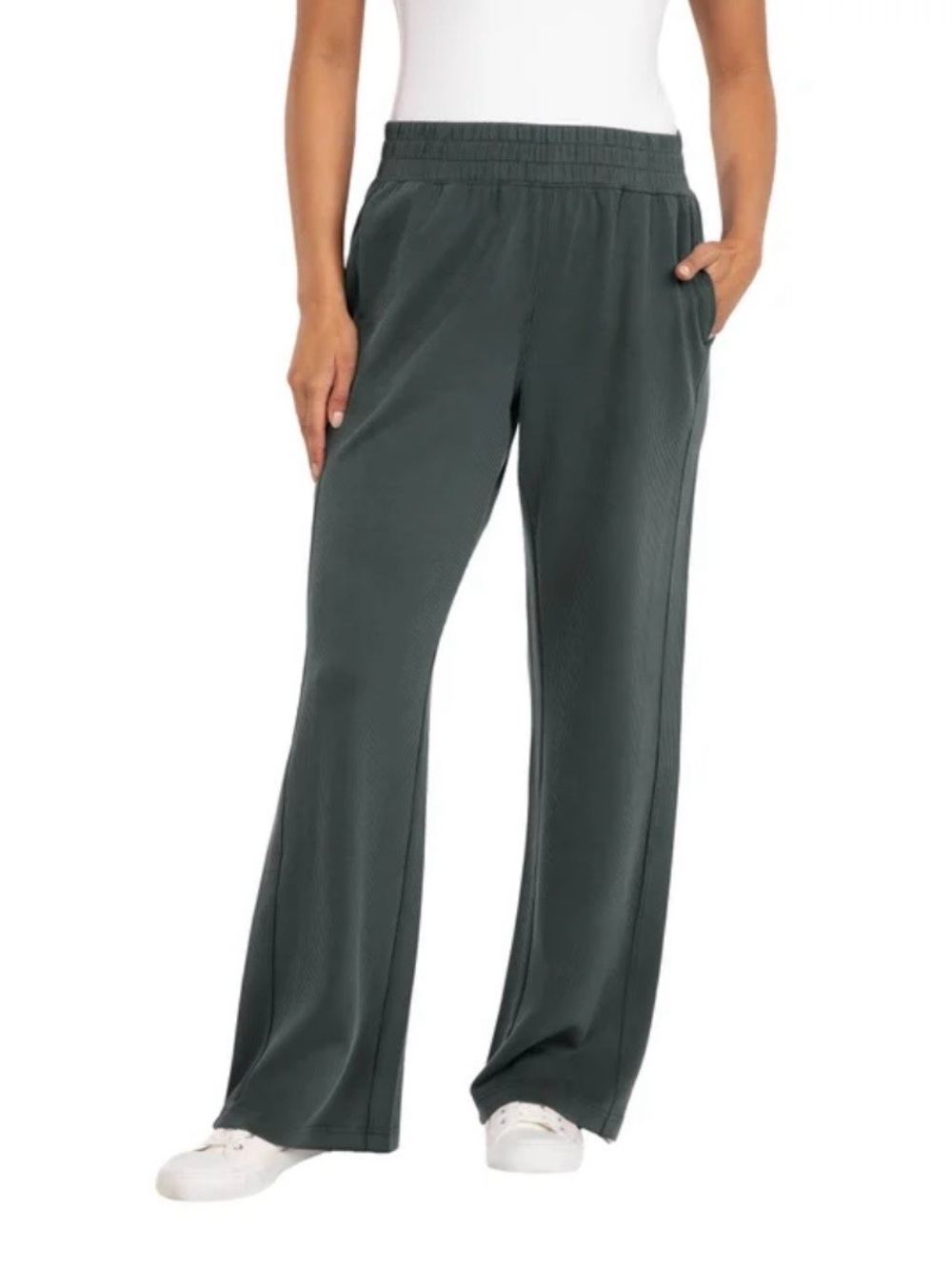 NWOT Sounder Ribbed Wide Leg Pants - Olive Green - US M